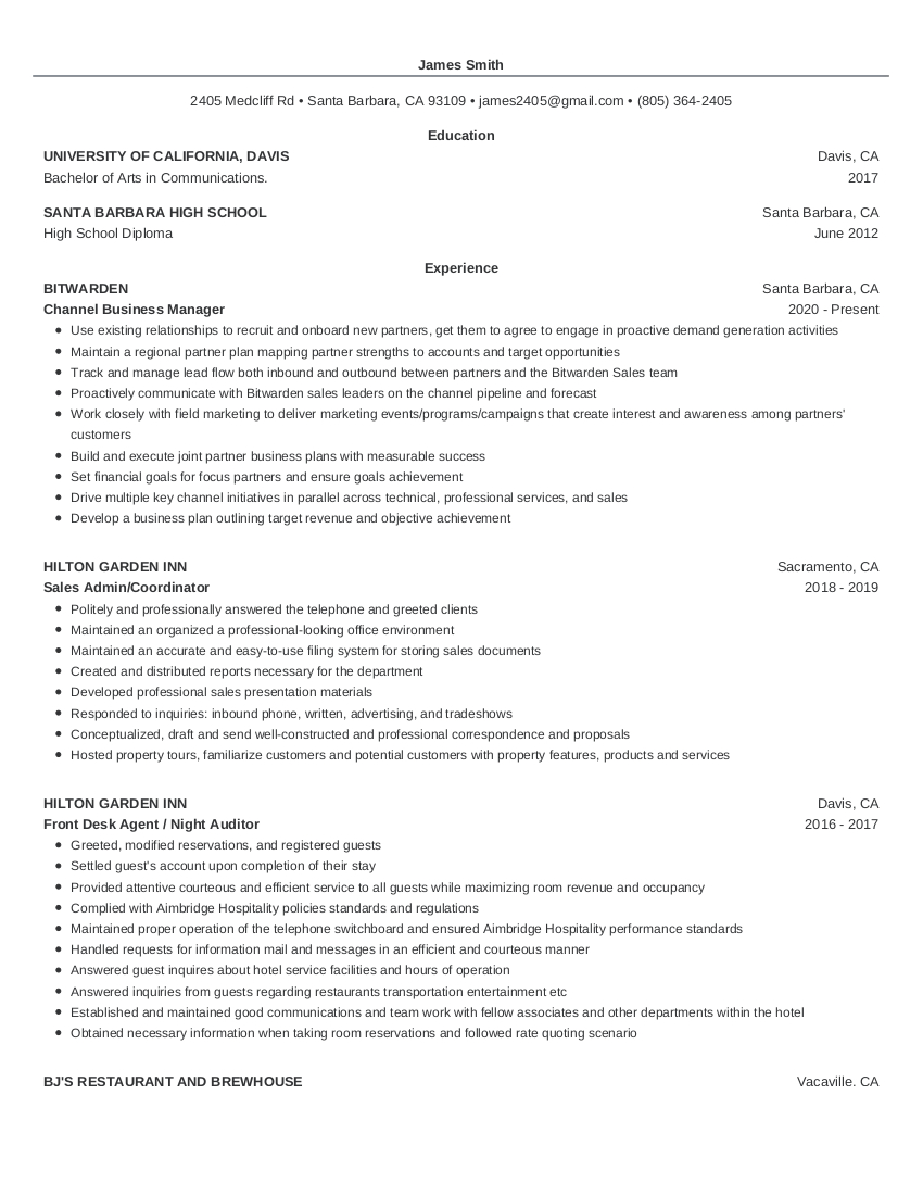 harvard school of business resume template